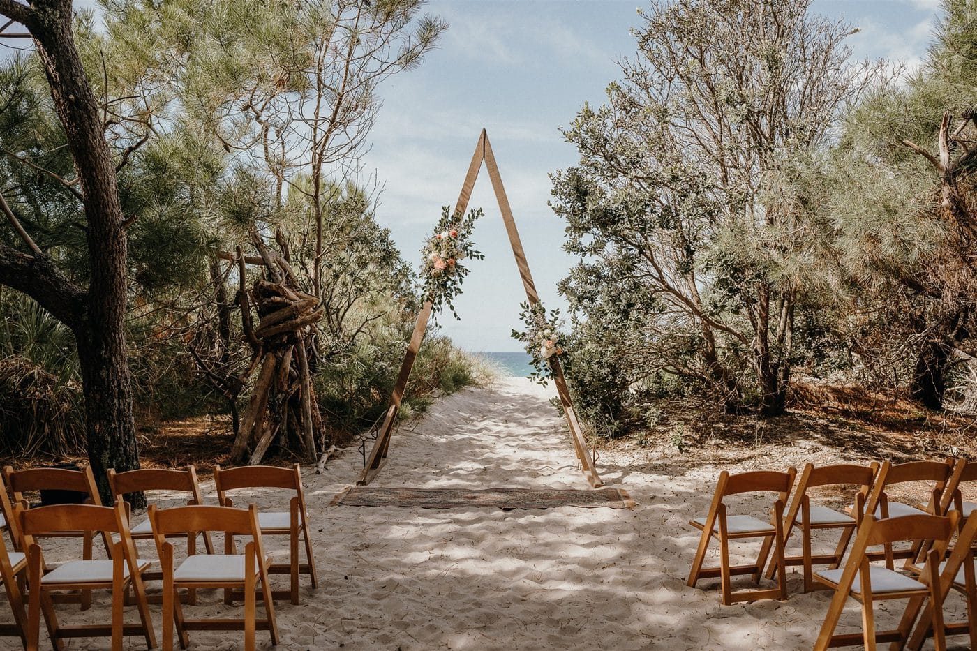 Beach ceremony arch